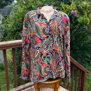 Vera Bradley Multicolor Paisley Blouse Size XL